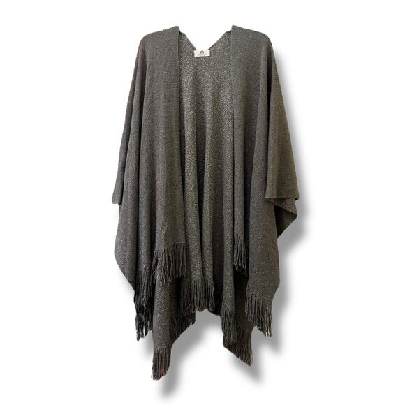 Big Buddha silver gray fringe shawl - Picture 1 of 4
